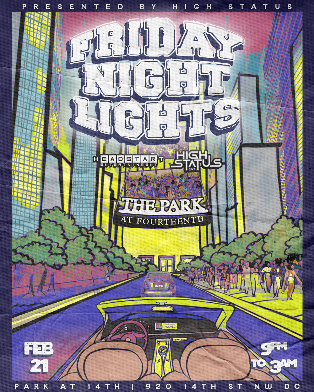 ALL NIGHT PARTY TIME フジコーズ　ポスター FRIDAY NIGHT LIGHTS | HighStatus Ent | Fri, Feb 21, 2025